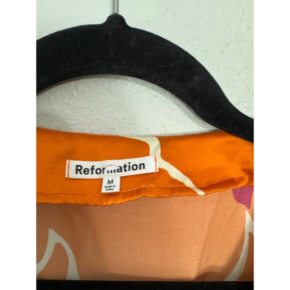 Reformation Clementina Silk Top in Electra - Picture 3 of 5